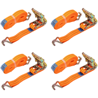 Juego de cuatro correas de transporte UNITRAILER de 6 m/35 mm/2 t de color naranja con tensor.