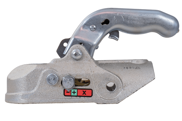 Enganche de bola KNOTT K27-B para remolque de 2700 kg con barra de tiro de tubo de 45 mm, hierro fundido