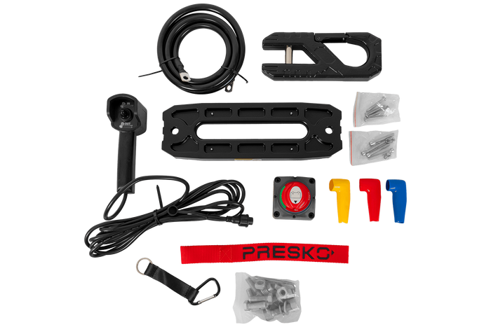 Cabrestante eléctrico para remolque PRESKO RAPTOR 13.5FS 12V 6130kg con cable de 24m