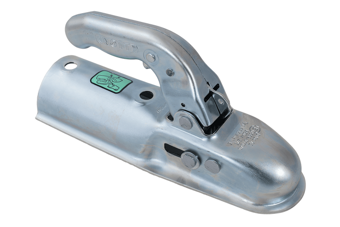 Enganche de bola KNOTT K7.5-E para remolque de 750 kg con barra de tiro tubular de 70 mm