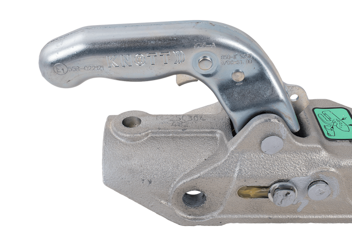 Enganche de bola KNOTT K35-A para remolque de 3500 kg con barra de tiro de tubo de 50 mm, hierro fundido