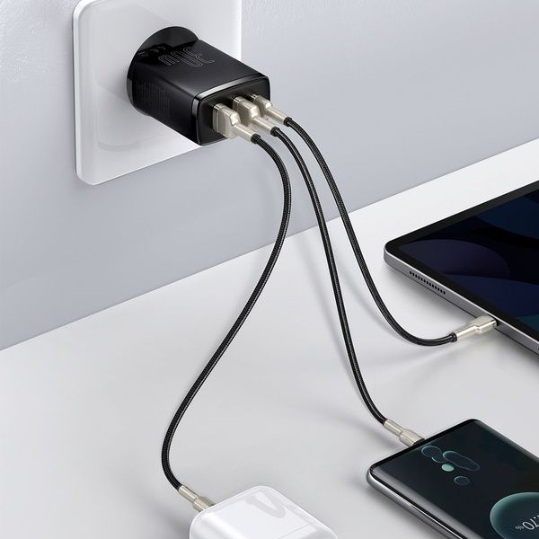 Cargador de pared compacto BASEUS 2xUSB-A, USB-C