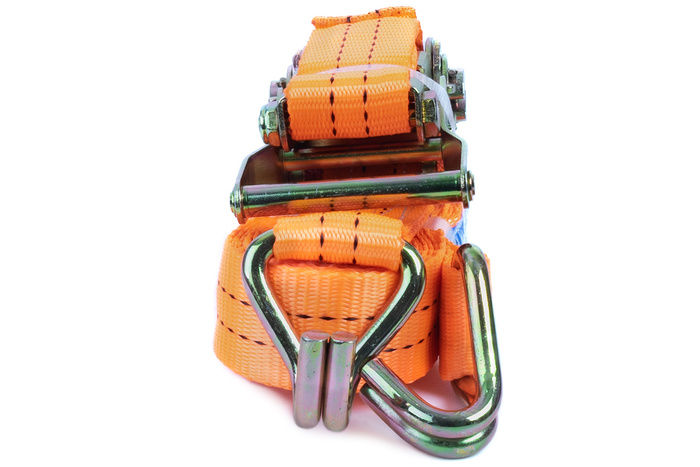 Cinta transportadora UNITRAILER de 6 m/35 mm/2 t de color naranja con tensor