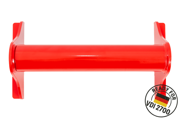 Bloqueo de rueda para grúa PRAMAR Radstopper VDI 2700 rojo - ajustable, universal