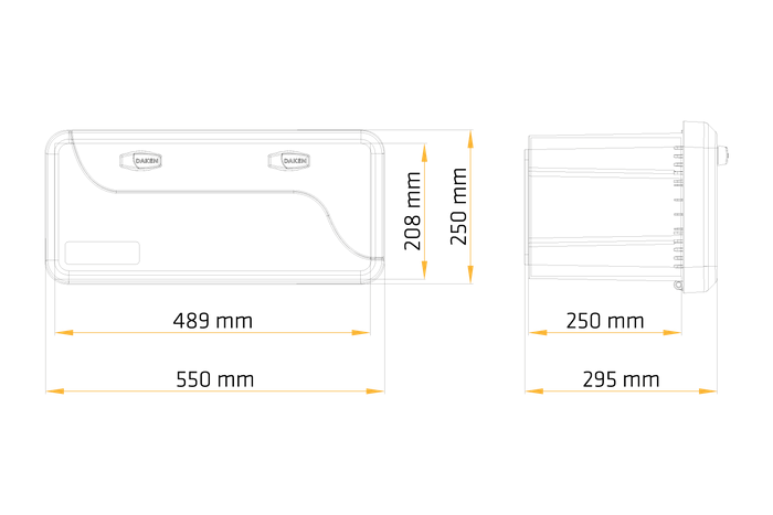 DAKEN 82202 Caja de herramientas BLACKIT 550x250x295mm 23l con soportes de montaje