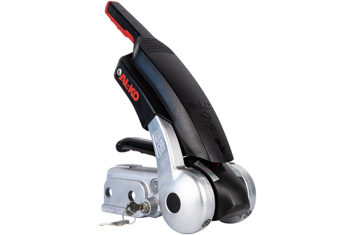 Enganche de bola AL-KO AKS3504 con estabilizador para remolque de 3500kg con lanza tubular de 60mm con protección antirrobo