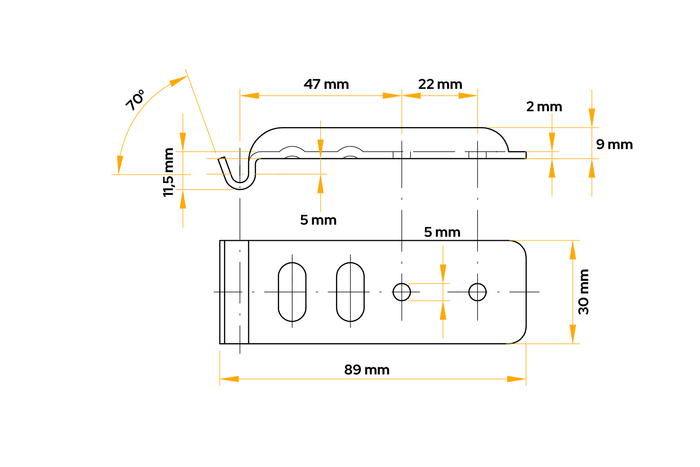 Soporte de enganche lateral WINTERHOFF BVG 60-A para enganche lateral de remolque