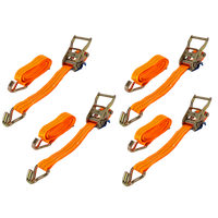 Juego de cuatro correas de transporte UNITRAILER de 12 m/35 mm/2 t de color naranja con tensor.