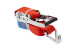 Juego de cuatro correas de transporte UNITRAILER rojas de 4 m/50 mm/5 t con tensor.
