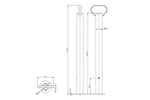 Soporte fijo KNOTT KK12581 para remolque de 150 kg, 48 mm, 600 mm