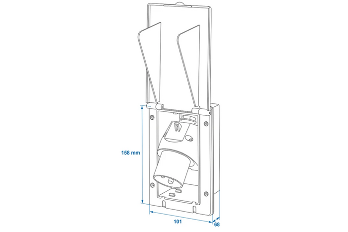 Enchufe de pared externo CEE ProPlus 373505BK, 160 × 100 mm, negro.
