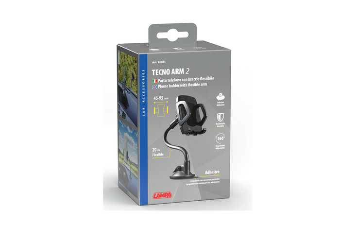 Soporte para teléfono TECNO ARM 2 LAMP con montaje con ventosa