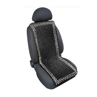 Cojín de asiento de cuentas de madera Samurai LAMP gris/antracita, alfombrilla para asiento de coche