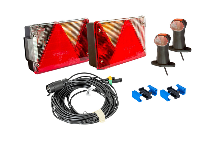 Juego de luces: luces traseras ASPÖCK + luces de posición laterales ASPÖCK + arnés MANTES 7m 7-PIN + conectores rápidos