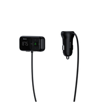 Transmisor FM BASEUS T tipo S-16 con Bluetooth 5.0, reproductor MP3 y cargador para coche con 2 puertos USB.