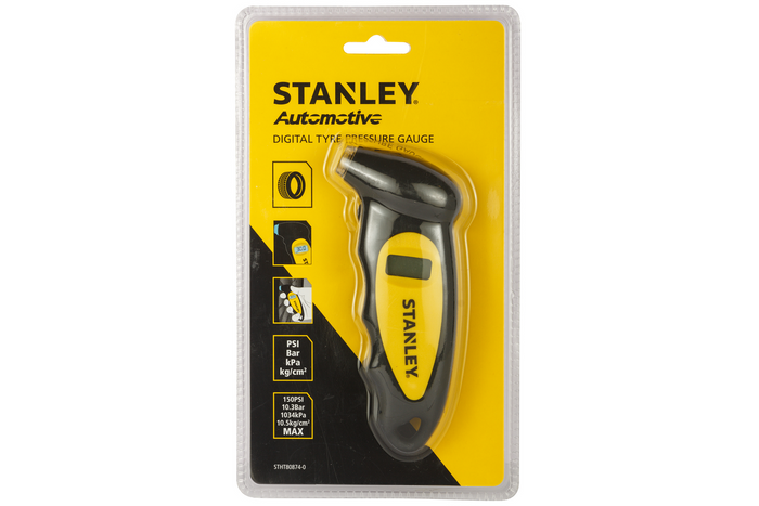 Manómetro digital de presión de neumáticos STANLEY para automóviles, rango de 0 a 6,2 bares.