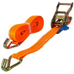 Cinta transportadora UNITRAILER de 5 m/35 mm/2 t de color naranja con tensor