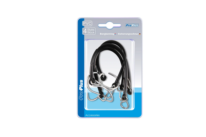 Juego de cuatro cables de seguridad con ganchos ProPlus 342130S, longitud 285 mm.