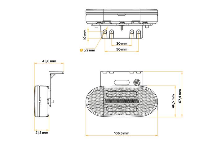 WAŚ 1383 Lámpara LED de señalización universal con soporte