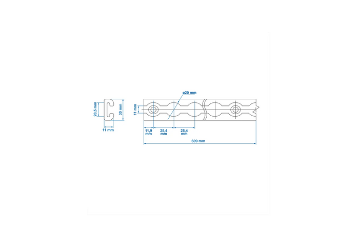 Riel de carga para aerolíneas ProPlus 342176, riel de carga de aluminio, 100 cm