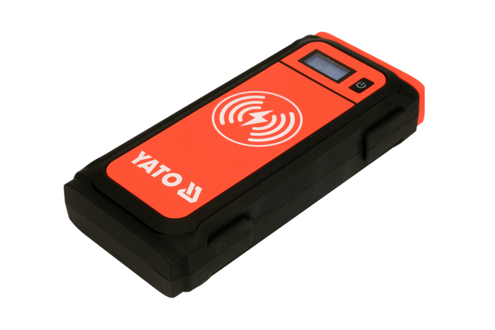 Banco de energía arrancador de batería YATO YT-83085 de 16000 mAh con carga inductiva