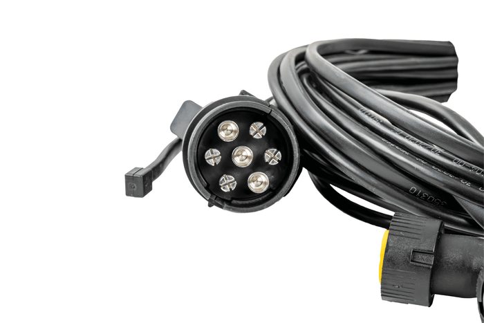 ASPÖCK Instalación eléctrica Arnés de remolque 4,5 m 7 PIN Conectores bayonetas 2x 5 PIN