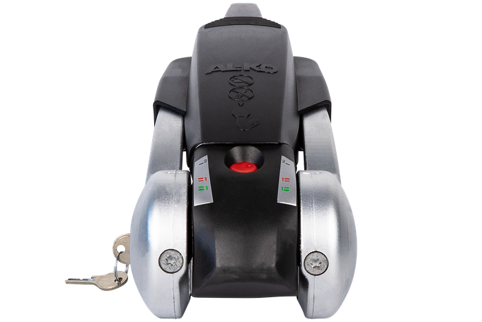 Enganche de bola AL-KO AKS3504 con estabilizador para remolque de 3500kg con lanza tubular de 60mm con protección antirrobo