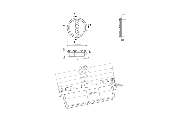 Tapa de cojinete de cubo AL-KO de 56,4 mm para remolque