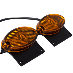 Juego de dos luces de posición LED ASPÖCK FLATPOINT II, naranja, universales, con soporte