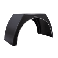 Guardabarros doble para remolque de 15-16" DOMAR DK3120, paso de rueda plano de 1000/510 mm con llanta blanca
