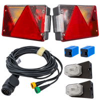 Juego de luces: luces traseras ASPÖCK MULTIPOINT IV + luces de posición laterales ASPÖCK FLEXIPOINT I + arnés MANTES 5,2 m 13PIN