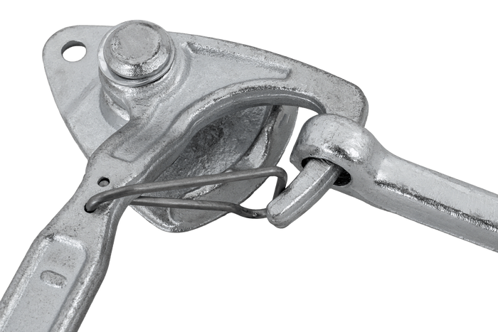 Enganche lateral derecho con fijación WINTERHOFF WV 20-R + WVG 20-A, cierre lateral completo del remolque