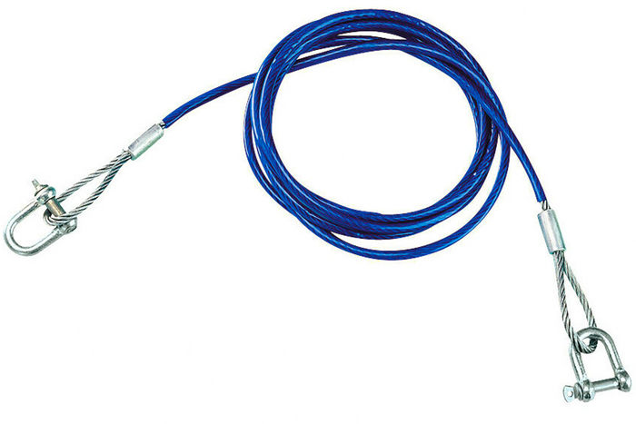 Cuerda de remolque con grilletes LAMPA cuerda de acero 3,5m/6mm/3t azul