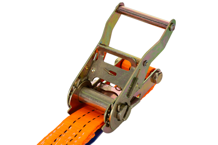 Cinta transportadora UNITRAILER de 8 m/35 mm/2 t de color naranja con tensor