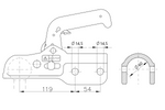Enganche de bola WINTERHOFF WW 350-RC-H1414 para remolque de 3500 kg con barra de tiro de tubo de 60 mm, hierro fundido.