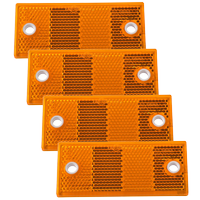 Set: cuatro reflectores rectangulares amarillos 90x40 mm con agujeros