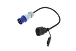 Adaptador con enchufe CEE y base Schuko 16A 230V con contacto de protección ProPlus 373530 Cable 40cm