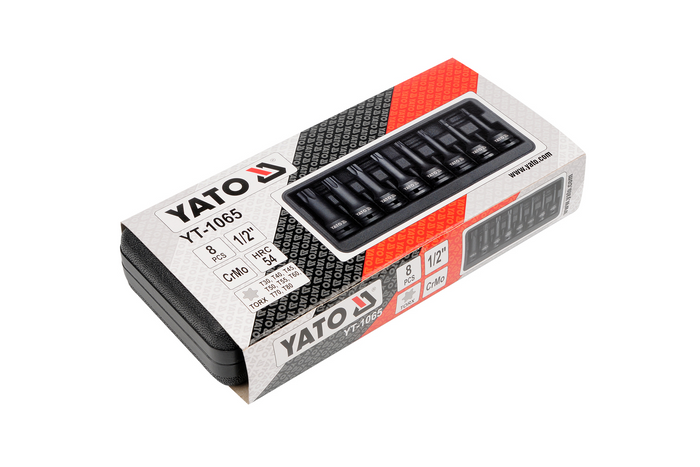 Llaves de impacto Torx YATO YT-1065 1/2" 8 piezas.