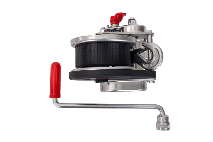 Cabrestante, cabrestante manual para grúa remolque AL-KO de 900kg con correa de 7m, freno y desenrollado automático