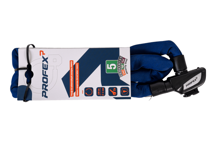 Candado para bicicleta PROFEX 81659 Neo de 130 cm con cadena y candado.