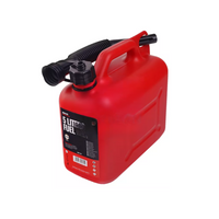 Bidón de plástico HERMON de 5L con embudo, color rojo