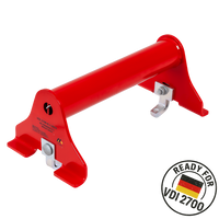 Bloqueo de rueda para grúa PRAMAR Radstopper VDI 2700 rojo - ajustable, universal