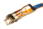 Cinta transportadora UNITRAILER ERGO de 12 m/50 mm/5 t de color naranja con tensor.