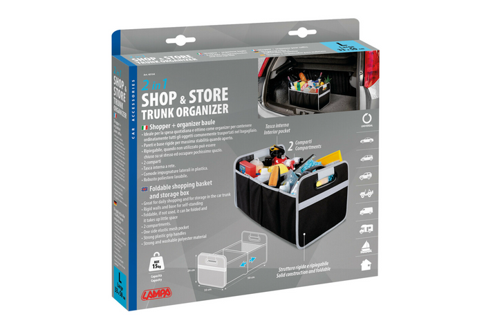 LAMPA Shop&Store Organizador de coche plegable tipo cesta para maletero 50x33cm