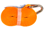 Juego de cuatro correas de transporte UNITRAILER de 5 m/25 mm/1 t de color naranja con tensor.