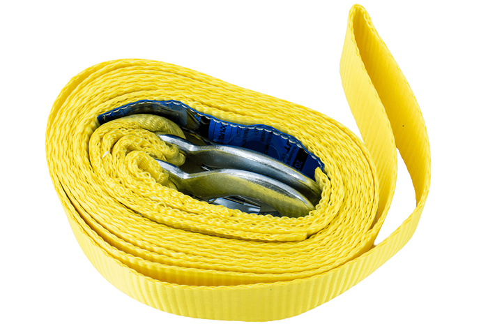 Cuerda de remolque con ganchos UNITRAILER correa de remolque 4,5m/50mm/3t amarilla