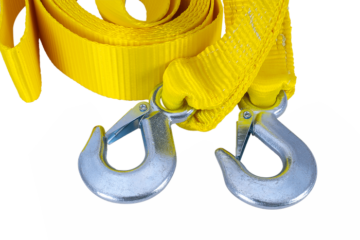 Cuerda de remolque con ganchos UNITRAILER correa de remolque 5m/50mm/4t amarilla