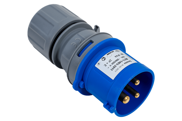 Enchufe eléctrico MANTES 3P, enchufe macho, portátil, 16A, 230V