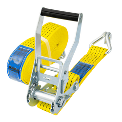 Cinta transportadora UNITRAILER amarilla de 8 m/50 mm/5 t con tensor