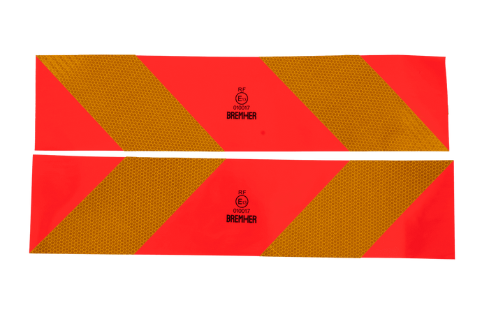 Pegatinas, pegatinas reflectantes, cortas HERMON, placas de señalización para vehículos pesados, 565x132 mm, izquierda+derecha